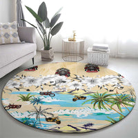 Indian Legendary Motorcycle Round Carpet Tropical Style - Wonder Print Shop