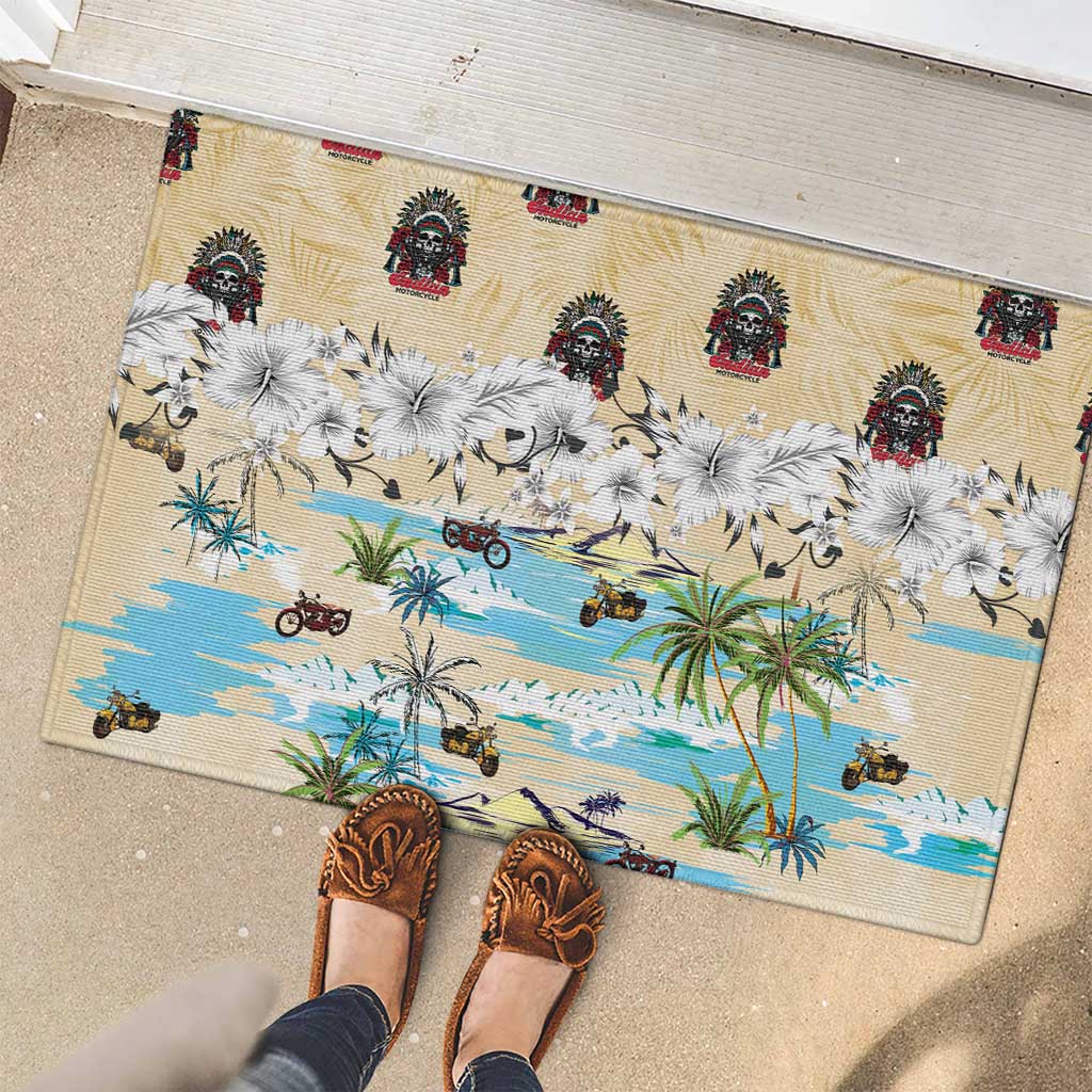Indian Legendary Motorcycle Rubber Doormat Tropical Style - Wonder Print Shop