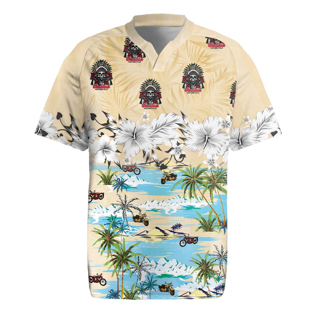 Indian Legendary Motorcycle Rugby Jersey Tropical Style - Wonder Print Shop