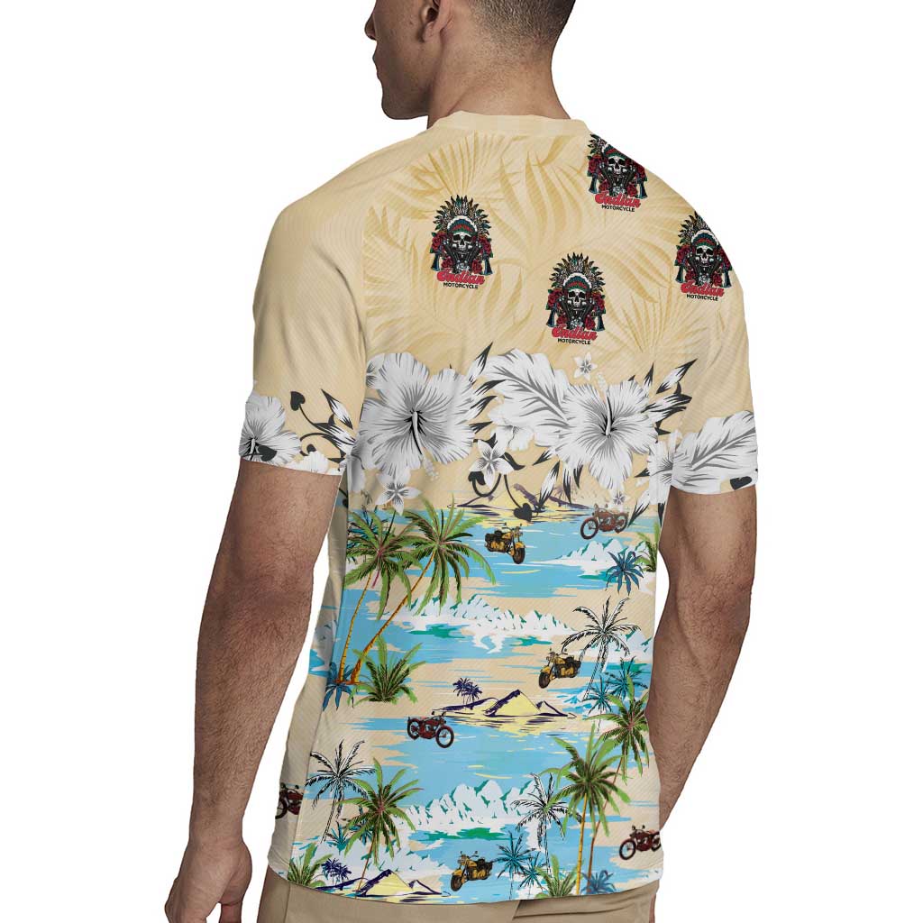 Indian Legendary Motorcycle Rugby Jersey Tropical Style - Wonder Print Shop
