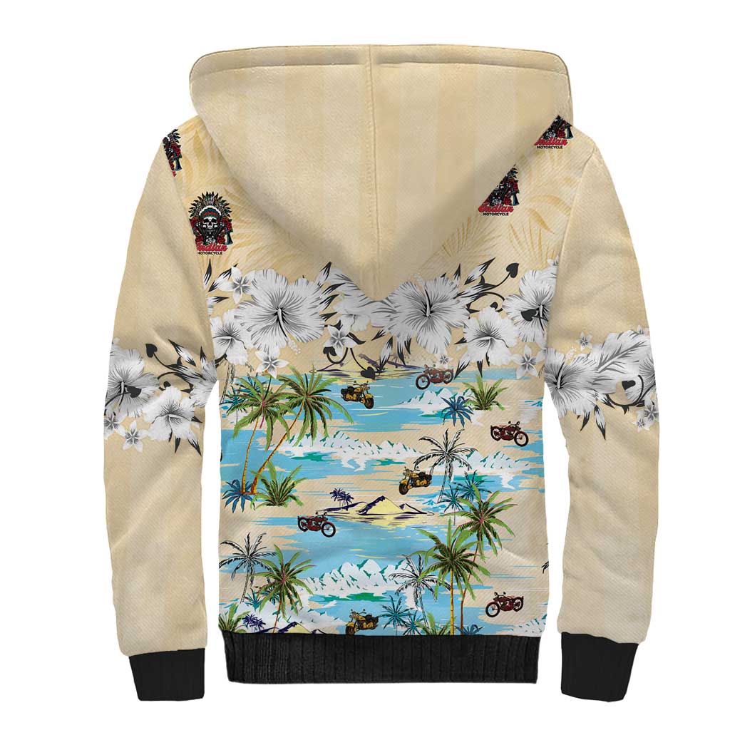 Indian Legendary Motorcycle Sherpa Hoodie Tropical Style - Wonder Print Shop