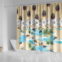 Indian Legendary Motorcycle Shower Curtain Tropical Style - Wonder Print Shop