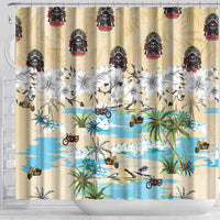 Indian Legendary Motorcycle Shower Curtain Tropical Style - Wonder Print Shop