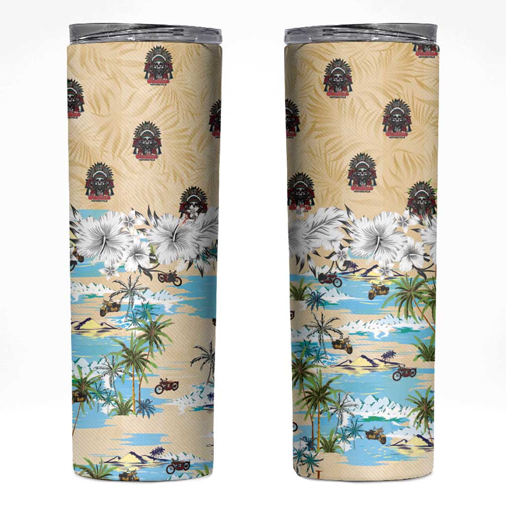 Indian Legendary Motorcycle Skinny Tumbler Tropical Style - Wonder Print Shop