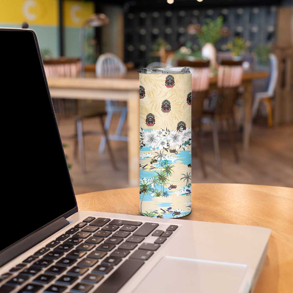 Indian Legendary Motorcycle Skinny Tumbler Tropical Style - Wonder Print Shop