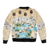 Indian Legendary Motorcycle Sleeve Zip Bomber Jacket Tropical Style - Wonder Print Shop