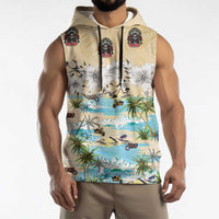 Indian Legendary Motorcycle Sleeveless Hoodie Tropical Style - Wonder Print Shop