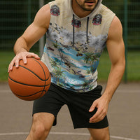 Indian Legendary Motorcycle Sleeveless Hoodie Tropical Style - Wonder Print Shop