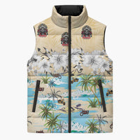 Indian Legendary Motorcycle Sleeveless Puffer Jacket Tropical Style - Wonder Print Shop