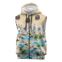 Indian Legendary Motorcycle Sleeveless Zip Hoodie Tropical Style - Wonder Print Shop