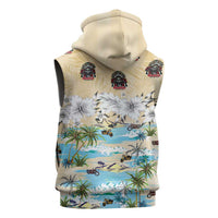 Indian Legendary Motorcycle Sleeveless Zip Hoodie Tropical Style - Wonder Print Shop