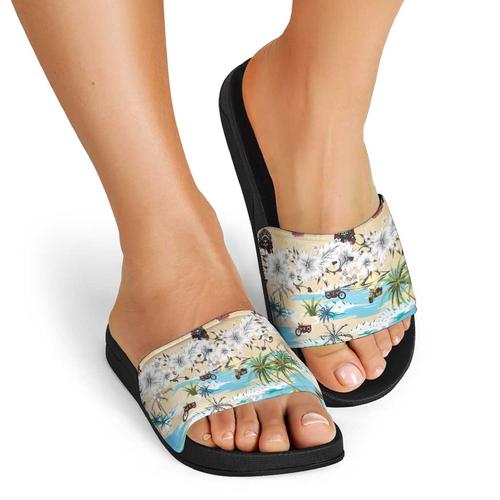 Indian Legendary Motorcycle Slide Sandals Tropical Style - Wonder Print Shop