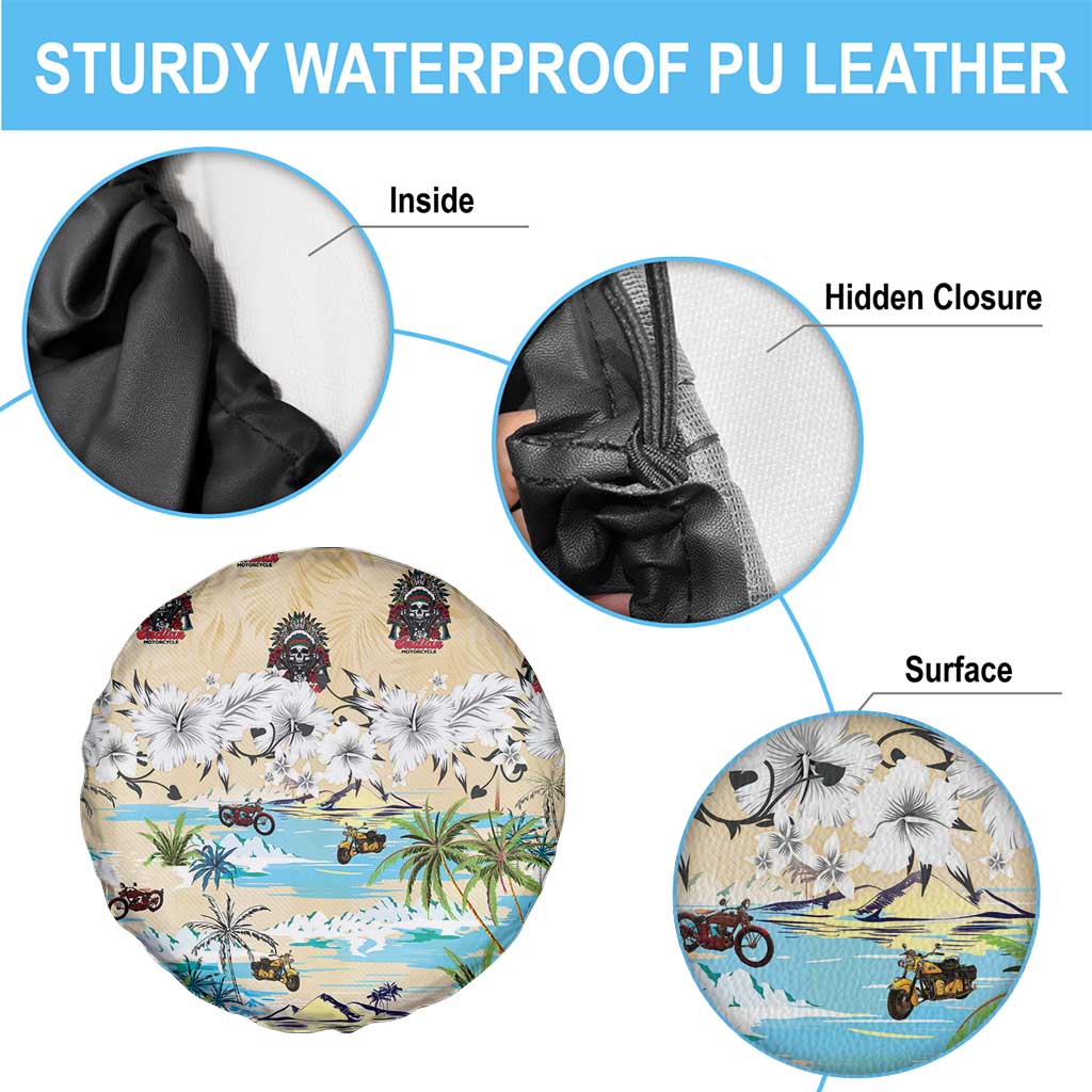 Indian Legendary Motorcycle Spare Tire Cover Tropical Style - Wonder Print Shop