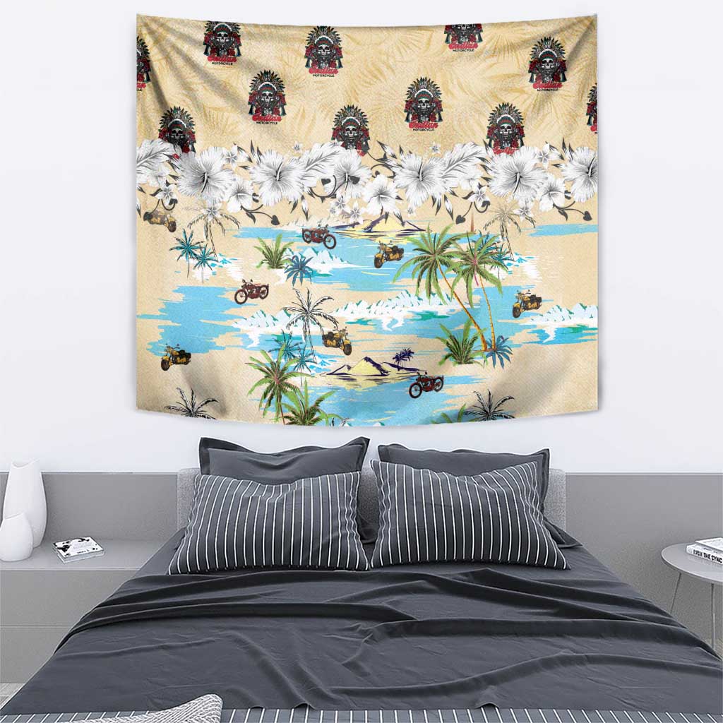 Indian Legendary Motorcycle Tapestry Tropical Style - Wonder Print Shop