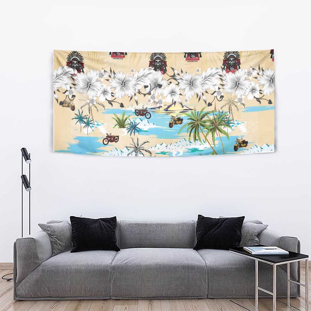 Indian Legendary Motorcycle Tapestry Tropical Style - Wonder Print Shop