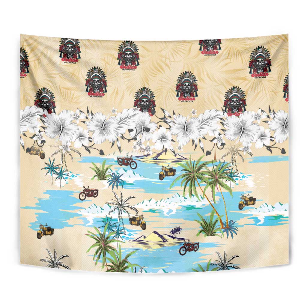 Indian Legendary Motorcycle Tapestry Tropical Style - Wonder Print Shop