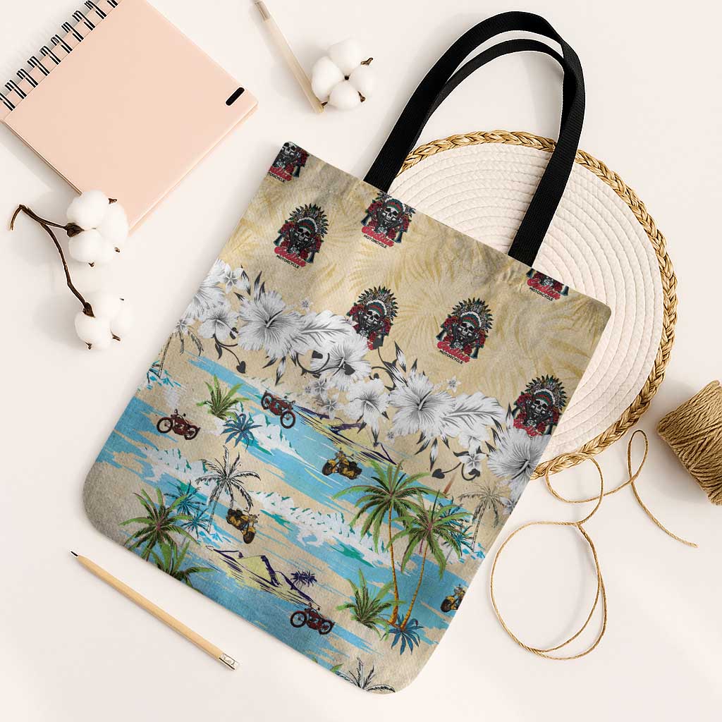 Indian Legendary Motorcycle Tote Bag Tropical Style - Wonder Print Shop