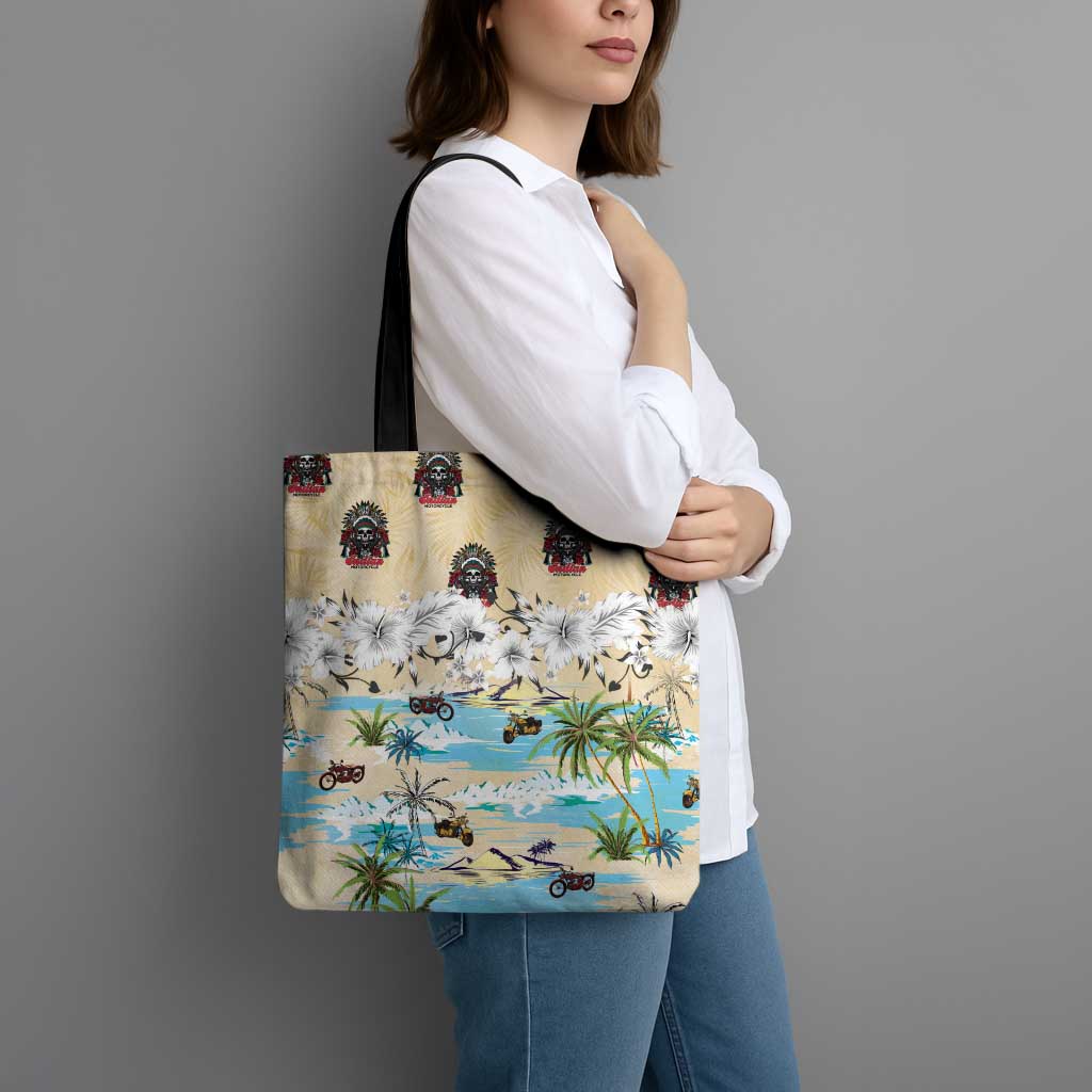 Indian Legendary Motorcycle Tote Bag Tropical Style - Wonder Print Shop