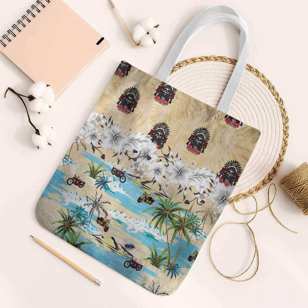 Indian Legendary Motorcycle Tote Bag Tropical Style - Wonder Print Shop