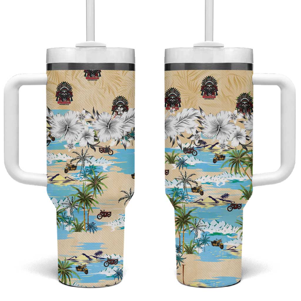 Indian Legendary Motorcycle Tumbler With Handle Tropical Style - Wonder Print Shop