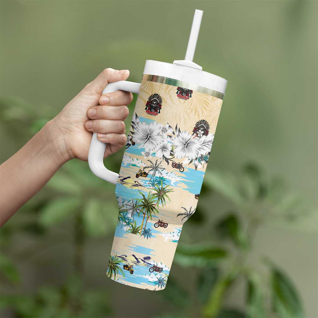 Indian Legendary Motorcycle Tumbler With Handle Tropical Style - Wonder Print Shop