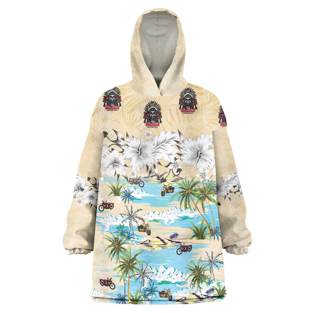 Indian Legendary Motorcycle Wearable Blanket Hoodie Tropical Style - Wonder Print Shop