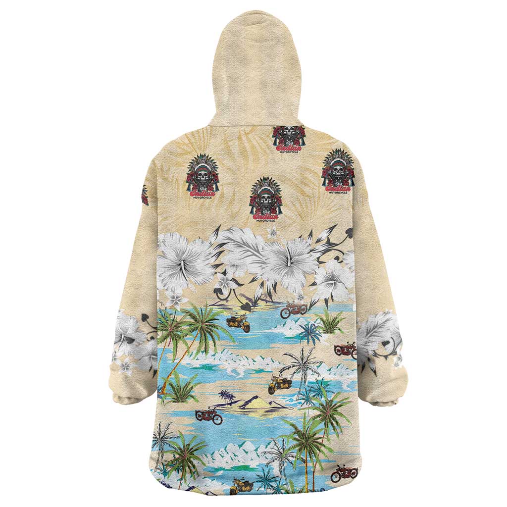 Indian Legendary Motorcycle Wearable Blanket Hoodie Tropical Style - Wonder Print Shop