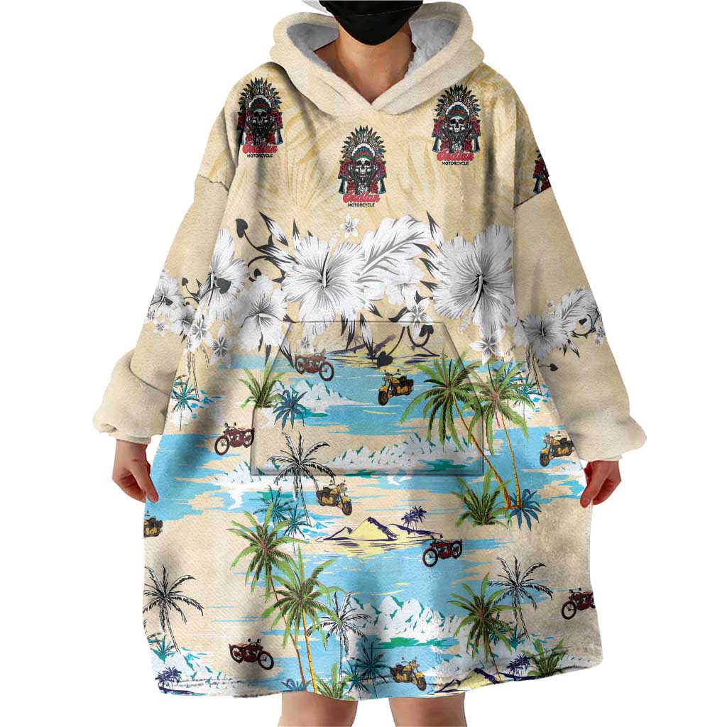 Indian Legendary Motorcycle Wearable Blanket Hoodie Tropical Style - Wonder Print Shop