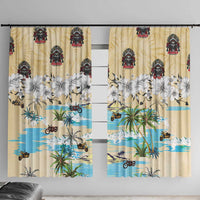 Indian Legendary Motorcycle Window Curtain Tropical Style - Wonder Print Shop