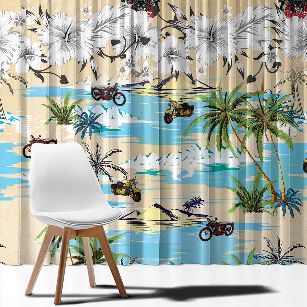 Indian Legendary Motorcycle Window Curtain Tropical Style - Wonder Print Shop