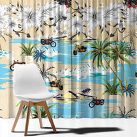 Indian Legendary Motorcycle Window Curtain Tropical Style - Wonder Print Shop