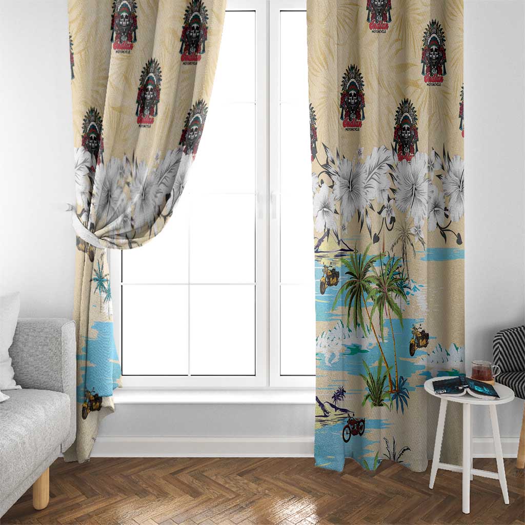Indian Legendary Motorcycle Window Curtain Tropical Style - Wonder Print Shop