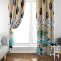 Indian Legendary Motorcycle Window Curtain Tropical Style - Wonder Print Shop