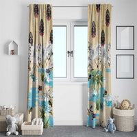 Indian Legendary Motorcycle Window Curtain Tropical Style - Wonder Print Shop