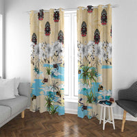 Indian Legendary Motorcycle Window Curtain Tropical Style - Wonder Print Shop