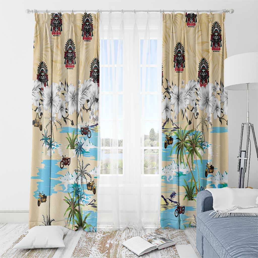Indian Legendary Motorcycle Window Curtain Tropical Style - Wonder Print Shop