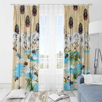 Indian Legendary Motorcycle Window Curtain Tropical Style - Wonder Print Shop