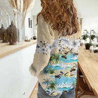 Indian Legendary Motorcycle Women Casual Shirt Tropical Style - Wonder Print Shop