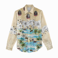 Indian Legendary Motorcycle Women Casual Shirt Tropical Style - Wonder Print Shop