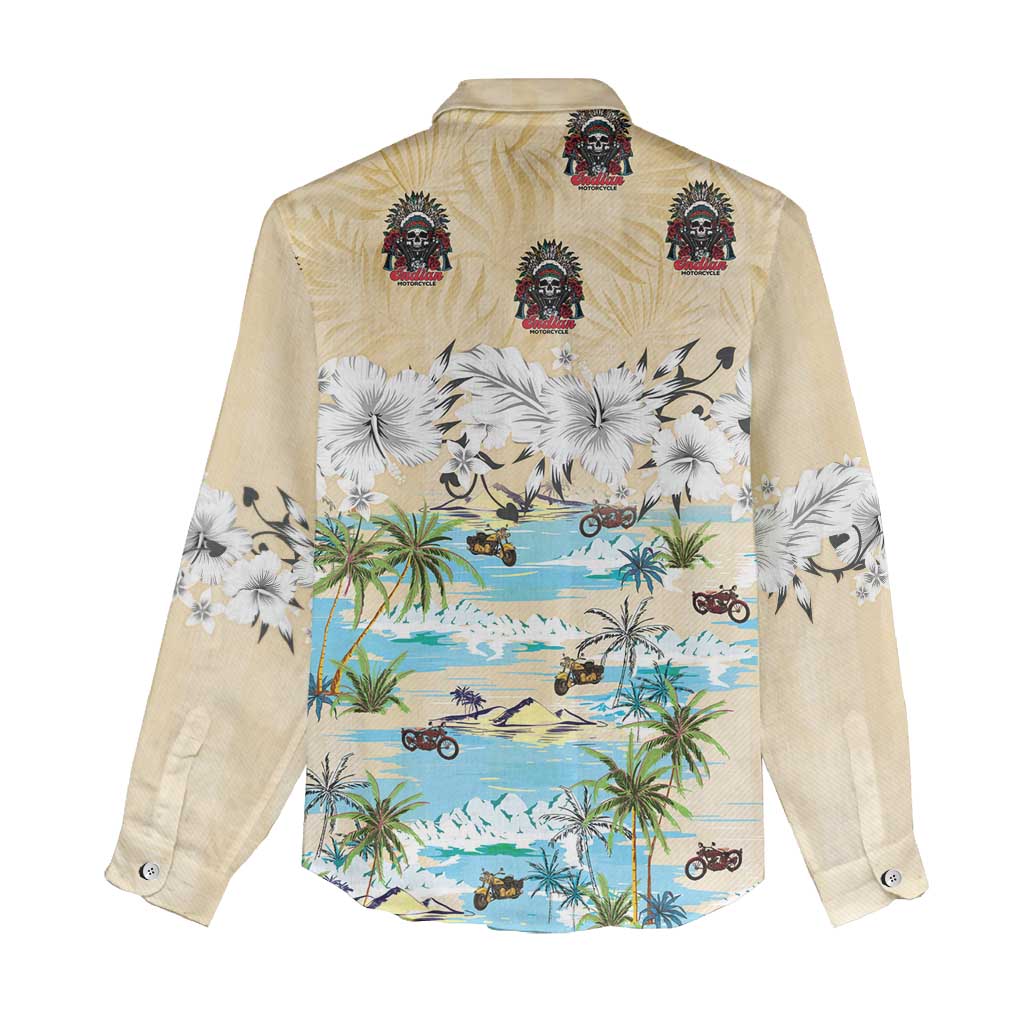 Indian Legendary Motorcycle Women Casual Shirt Tropical Style - Wonder Print Shop