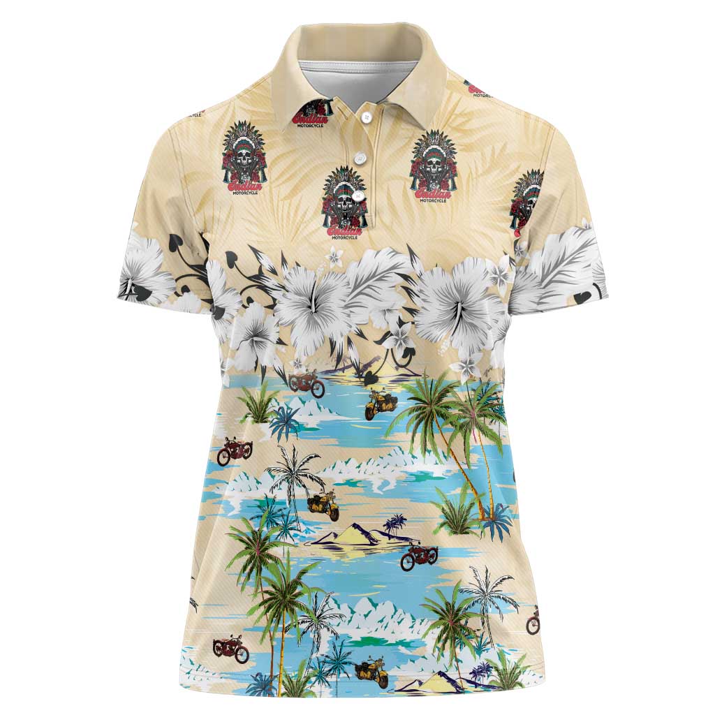 Indian Legendary Motorcycle Women Polo Shirt Tropical Style - Wonder Print Shop