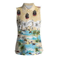 Indian Legendary Motorcycle Women Sleeveless Polo Shirt Tropical Style - Wonder Print Shop