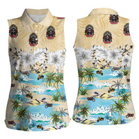 Indian Legendary Motorcycle Women Sleeveless Polo Shirt Tropical Style - Wonder Print Shop