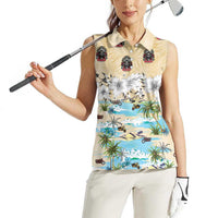 Indian Legendary Motorcycle Women Sleeveless Polo Shirt Tropical Style - Wonder Print Shop