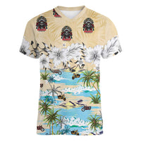 Indian Legendary Motorcycle Women V-Neck T-Shirt Tropical Style - Wonder Print Shop