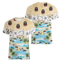 Indian Legendary Motorcycle Women V-Neck T-Shirt Tropical Style - Wonder Print Shop