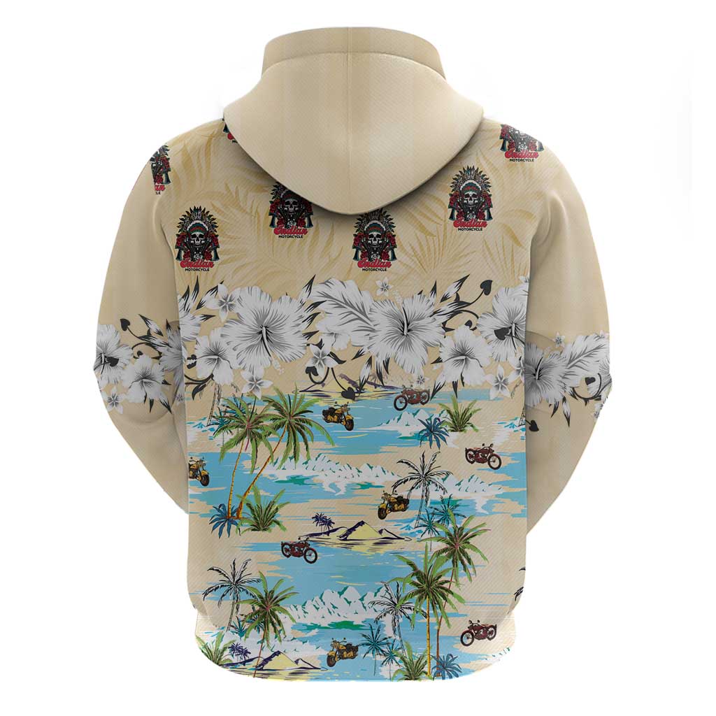 Indian Legendary Motorcycle Zip Hoodie Tropical Style - Wonder Print Shop