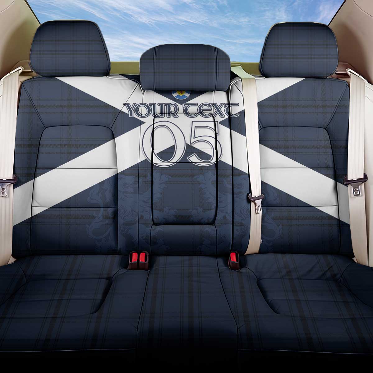 Custom Scotland Tartan Football Back Car Seat Cover Flag Style - Wonder Print Shop