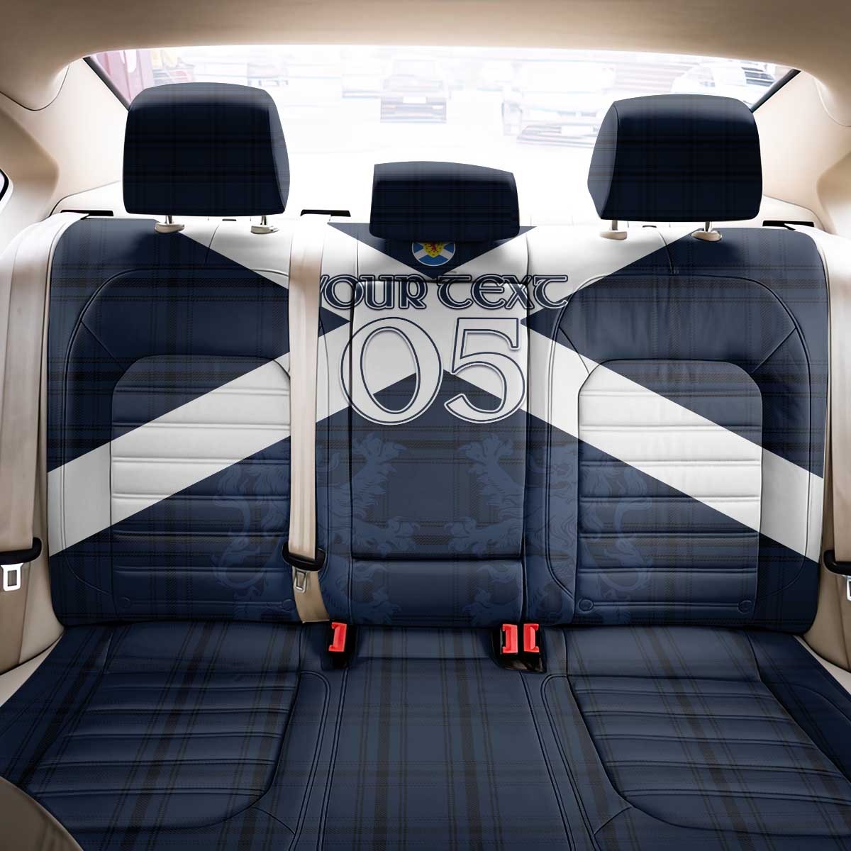 Custom Scotland Tartan Football Back Car Seat Cover Flag Style - Wonder Print Shop