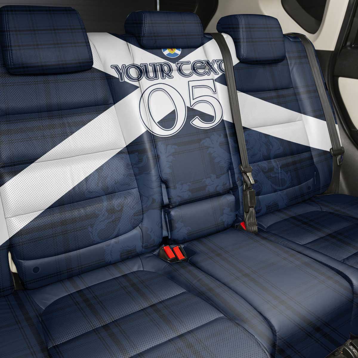 Custom Scotland Tartan Football Back Car Seat Cover Flag Style - Wonder Print Shop